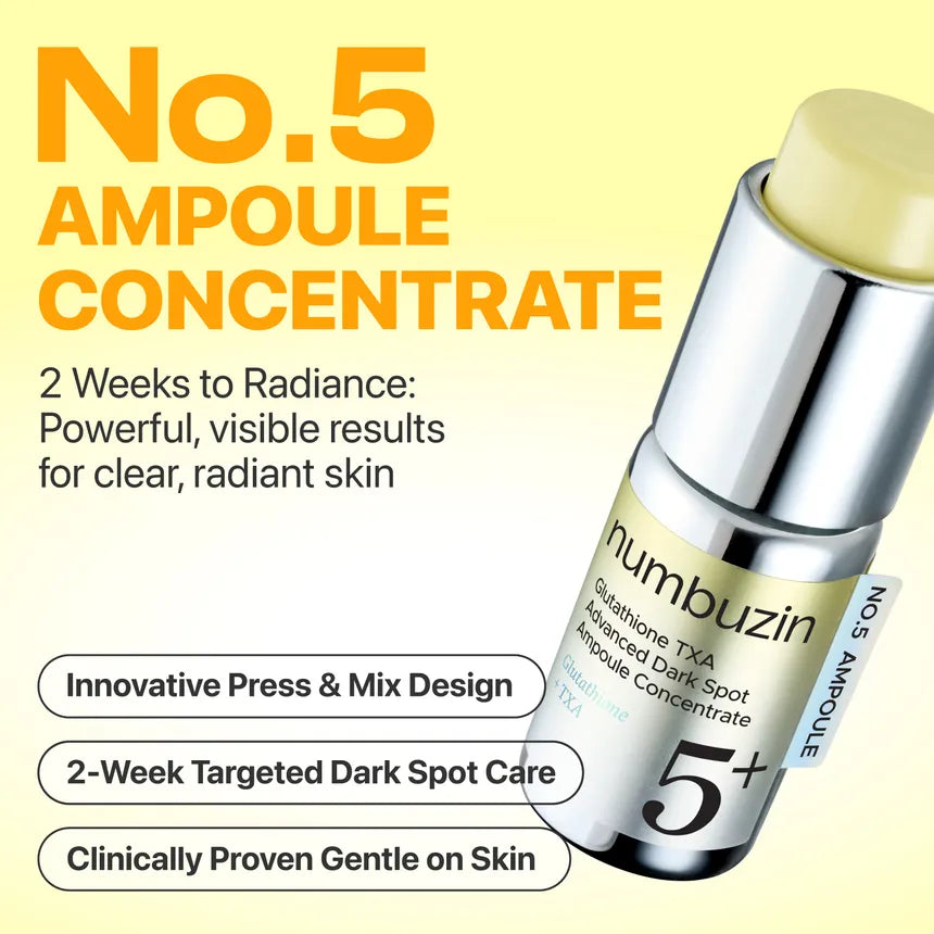 [Numbuzin] No.5 Glutathione TXA Advanced Dark Spot Ampoule Concentrate 10g+0.7g